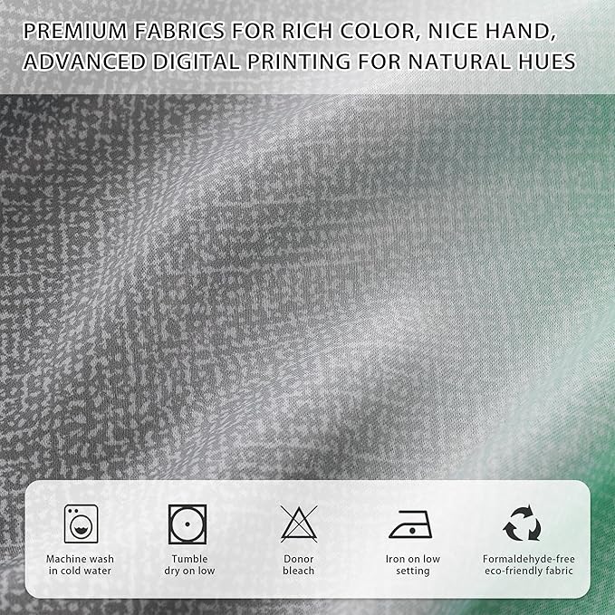 XiDi Green Grey Curtains for Girls Bedroom 2 Panels Set, Blackout Rainbow Curtains for Kids Room Decor, Unicorn Wall Decals Drapes for Little Girl Nursery Room 52 Inches Wide 72 Inches Long