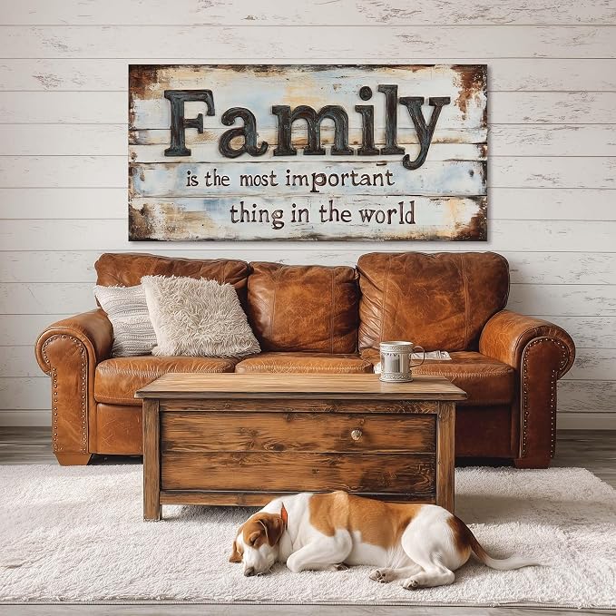 Ggaafet Retro Family Quotes Wall Art for Bedroom Canvas Painting Prints Family is the Most Important Thing in the World Rustic Farmhouse Art Deco Modern Artwork Office Kitchen Dining Room Decor