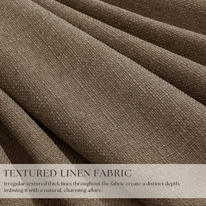 80 Inch Pinch Pleated Linen Blackout Curtains 2 Panels Set for Living Room 100% Black Out Window Curtains 80 Inches Long Pinch Pleat Dual Layer Drapes Drapes for Bedroom Office Dining Room Latte