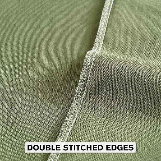 FUTEI Sage Green Chenille Throw Pillow Covers 20x20 Inch Set of 2,Soft Striped & Diamond Textured Cushion Cases,Modern Home Decor for Couch Living Room