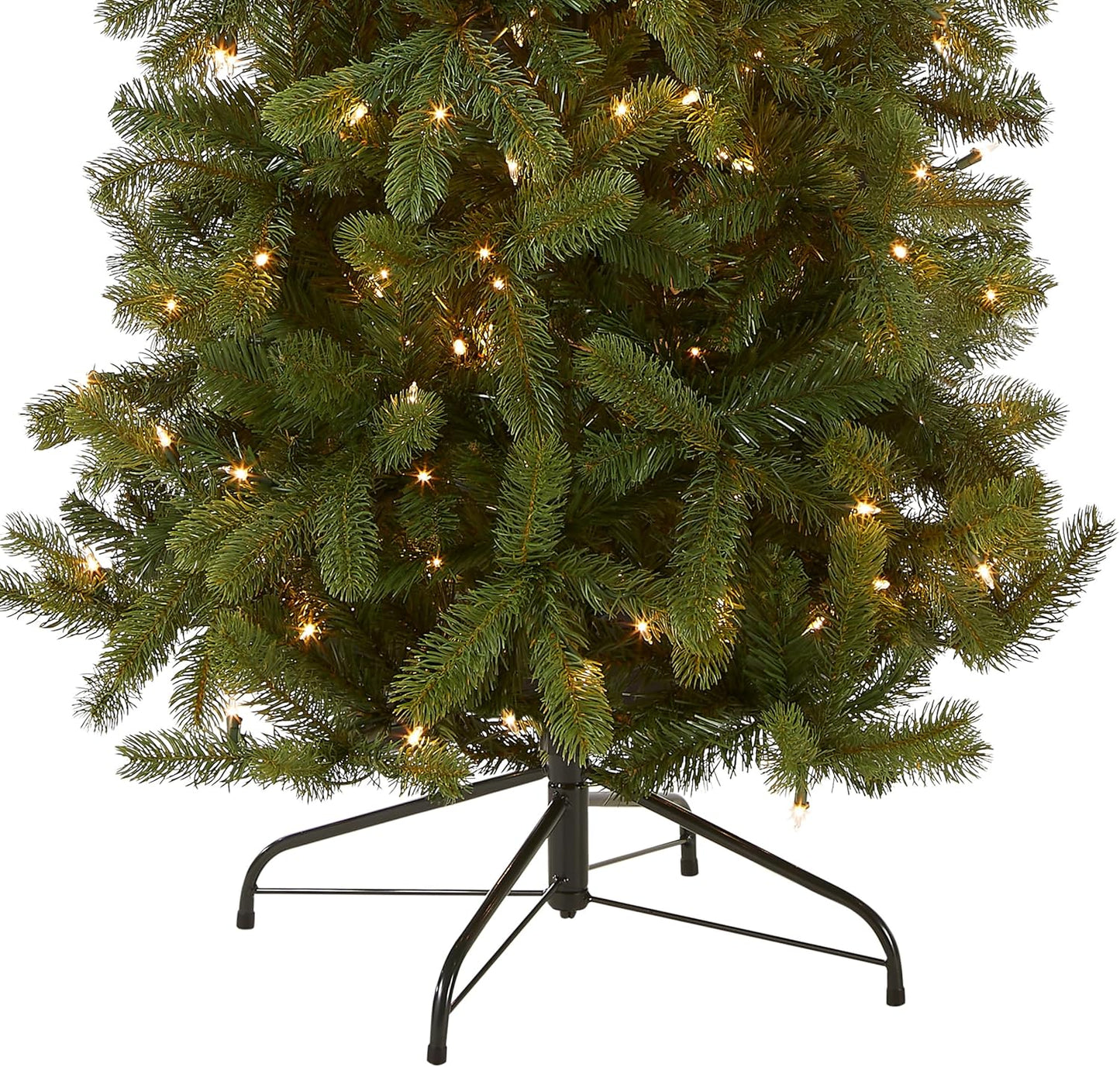 National Tree Company 'Feel Real' Pre-lit Artificial Christmas Tree | Includes Pre-strung White Lights| Downswept Douglas Fir Pencil Slim - 9 ft