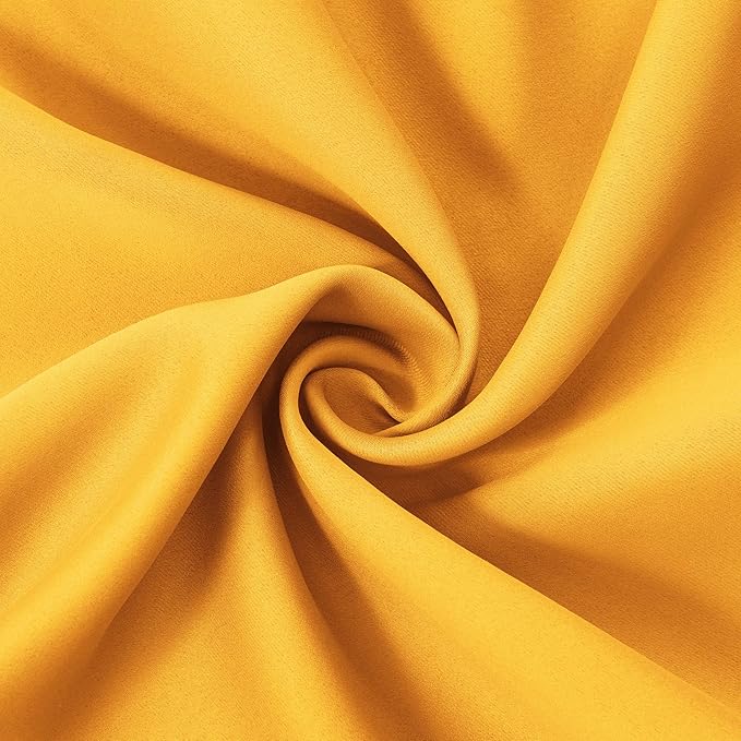 LEMOMO Yellow Blackout Curtains 40 x 63 Inch Length/Set of 2 Curtain Panels/Thermal Insulated Room Darkening Blackout Curtains for Bedroom