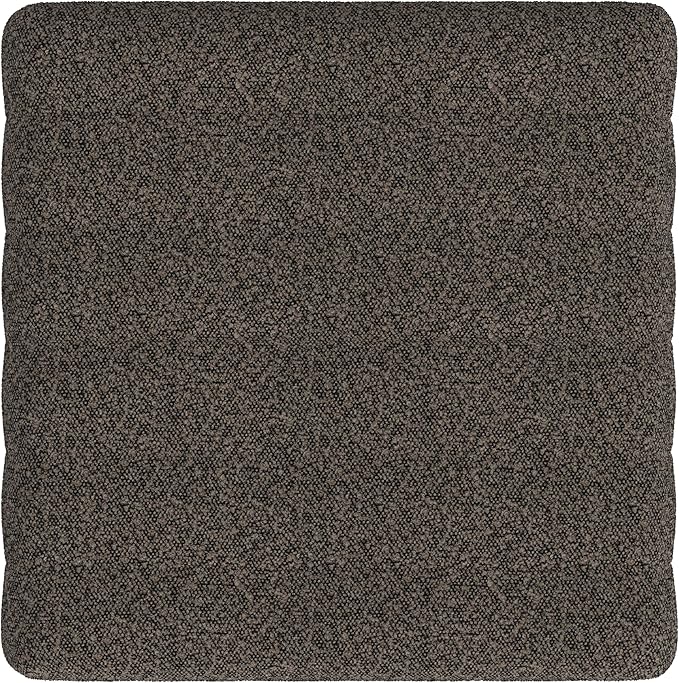 HomePop Modern Channel Tufted Ottoman|Homepop Home Décor|Ottoman for Living Room & Bedroom - Dark Brown Boucle