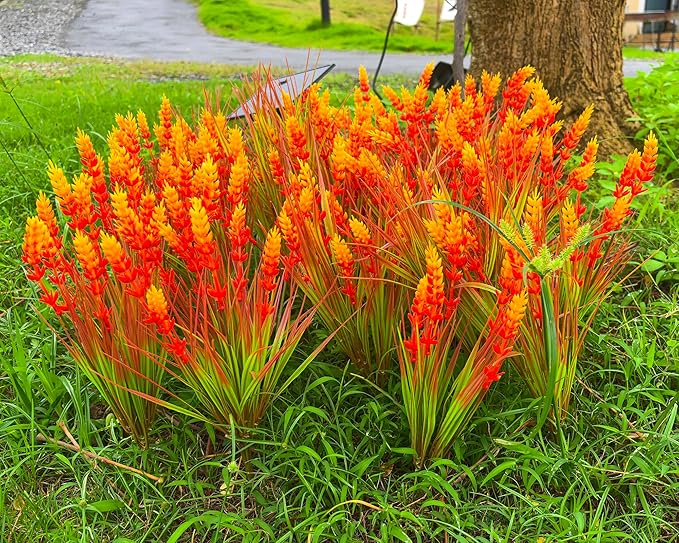 TSTWETO Artificial Plants Outdoor, 20 Pcs Fake Mums Flowers UV Resistant Outdoor Plants, Artificial Fall Flowers Plastic Faux Plants Shrubs for Home Porch Garden Yard Window Box