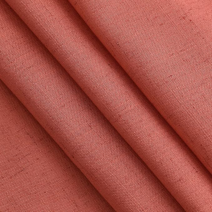 Nanspring Coral Linen Curtains 108 Inches Long 2 Panels Set Back Tab Loop Pocket Light Filtering Semi Sheer Boho Large Window Decor Extra Long Drapes for High Ceiling Living Room 52x108