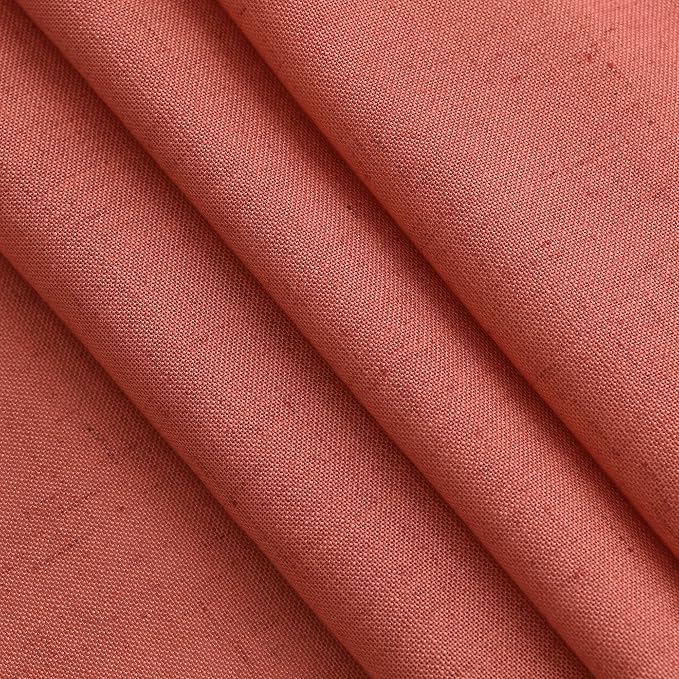 Nanspring Coral Linen Curtains 108 Inches Long 2 Panels Set Back Tab Loop Pocket Light Filtering Semi Sheer Boho Large Window Decor Extra Long Drapes for High Ceiling Living Room 52x108