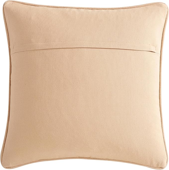 Boho Living Jada Decorative Throw, Includes Accent, Premium Woven Design, Living Room Décor, (1) 20" x 20" Pillow Cover with Insert, Beige