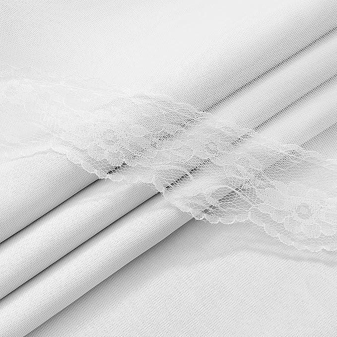 XiDi White Full Blackout Curtains 96 Inches Long Mix and Match Double Layer Curtains with Sheer Overlay Thermal Insulated Window Treatment for Living Room White Drapes with Tiebacks Grommet 34W x 96L