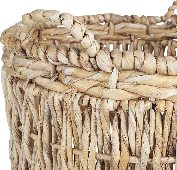 Household Essentials Brown Tall Round Wicker Storage Basket 19'' x 25''