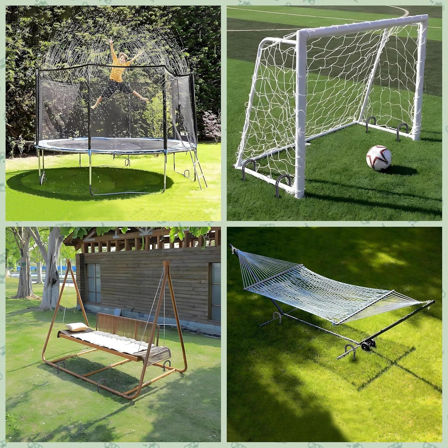 VVOKGO Rebar Stakes 12 Inches J Hook Heavy Duty Chain Link Fence Stakes, 32 Pcs Metal Long Tent Spikes Ground Anchors for Wire Fencing, Dogs Digging, Camping Tents, Swings, Greenhouse, Black