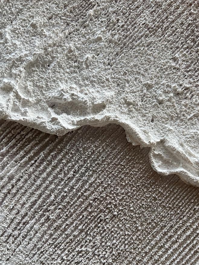 Hand Painted Thick Texture Art Oil Painting on Brown and White Beach Waves Landscape Art Home Wall Decorative Painting 48x24 Inches