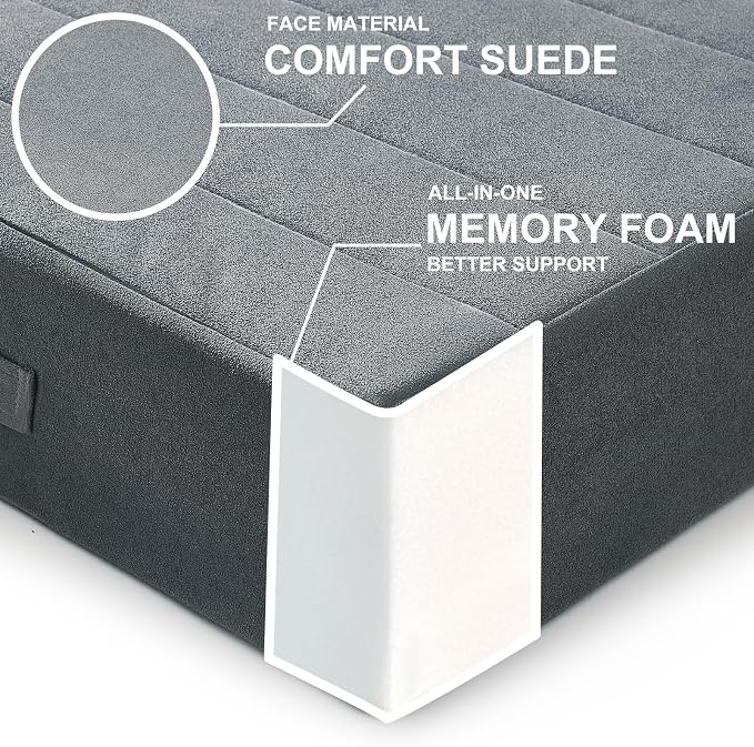 JKMAX 22 inches Floor Pillow for Adults - Large Meditation Cushion with Thick Foam & Soft Tufted Cover - Premium Outdoor Square Floor Cushion Seat - Yoga Pillows for Sitting On Floor - Dark Gray