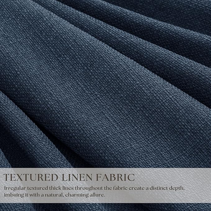 Extra Long Navy Blackout Curtains 120 Inches Long for Bedroom 2 Panels Pinch Pleated 100% Black Out Soundproof Room Darkening Dark Blue Window Curtains Double Layer Pinch Pleat Drapes