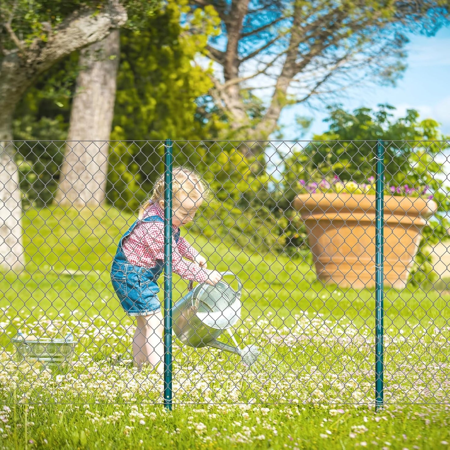 ARIFARO Fence Posts 3 Feet Sturdy Duty Metal Fencing Poles, Pack of 16, No Dig Garden U Post for Wire Fencing Steel Post for Yard, Outdoor Wire