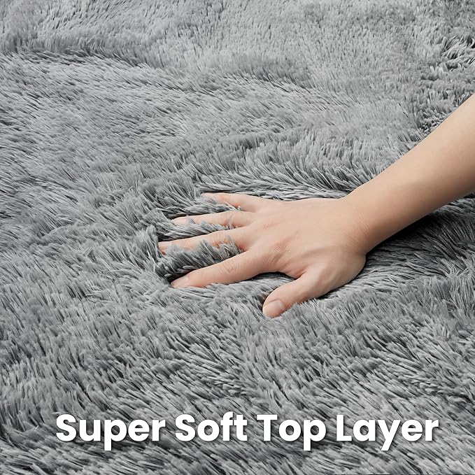 Light Gray ack Round Fluffy Rug 5ft Plush Fuzzy Shaggy Carpet,Soft Rugs for Living Room for Nursery,Preppy Dorm,Classroom,Playroom,Teen,Baby Home Decor (Light Gray 5"x5")