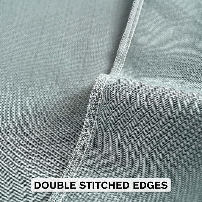 FUTEI Dusty Blue Chenille Throw Pillow Covers 12x20 Inch Set of 2,Soft Striped & Diamond Textured Lumbar Pillow Cases,Modern Home Decor for Couch Living Room