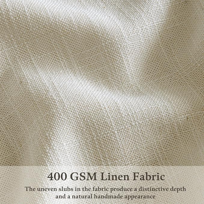 94 Inch Linen Pinch Pleated Curtains 2 Panels for Living Room Bedroom Memory Training Shaped Semi Sheer Beige Light Tan Pinch Pleat Drapes with Hooks Rings Light Filtering Window Curtain 50x94