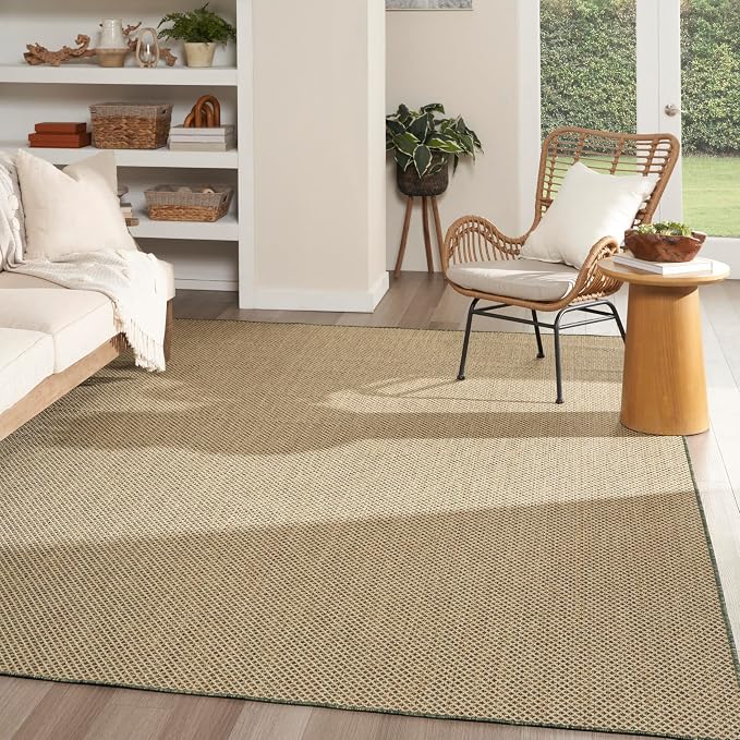 Nourison Home Courtyard 10' x 14' Green Fabric Area Rug