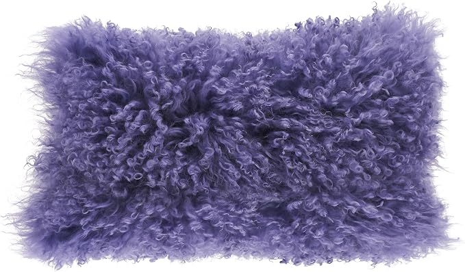 SARO LIFESTYLE Mongolian Lamb Fur Poly Filled Throw Pillow