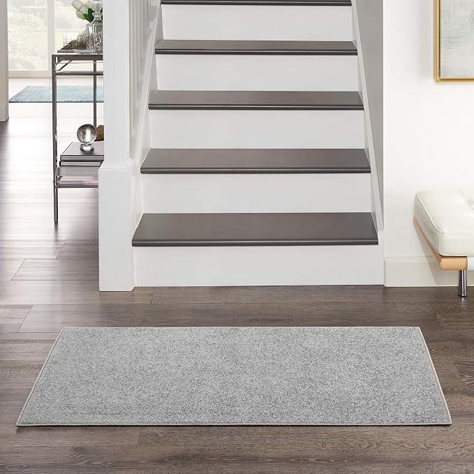 Nourison Home Nourison Essentials Silver Grey 2' x 4' Area Rug - Easy Clean, Non Shedding, Bed Room, Living Room, Dining Room, Kitchen (2' x 4')