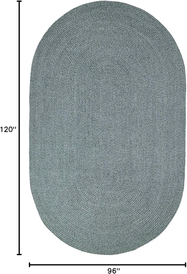 Superior Indoor/Outdoor Area Rug, Reversible Braided Floor Decor for Living Room, Kitchen, Patio, Front Porch, Modern Boho Farmhouse Rugs, Hardwood, Bedroom Accessories, 8' x 10', Lagoon Breeze