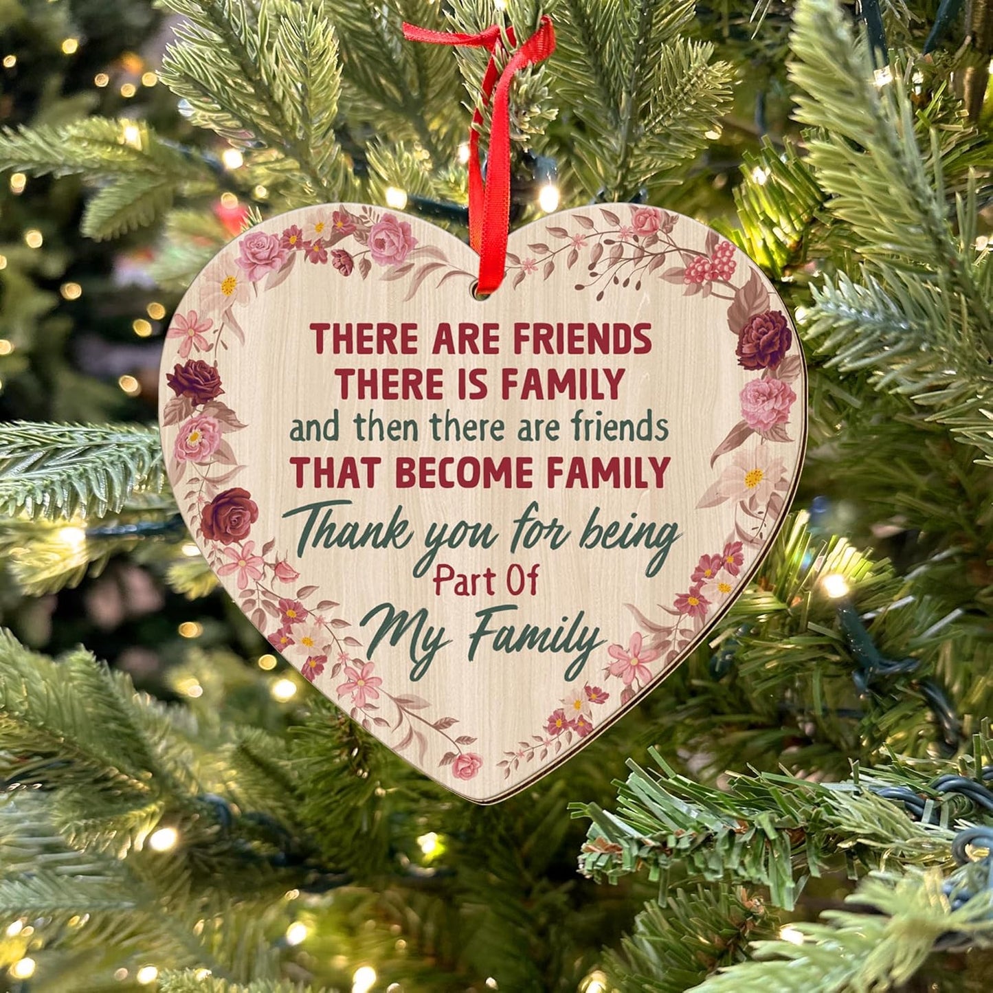 OASSIE Friend Gifts for Women - Wooden Christmas Ornaments 2025 for Tree Decorations - Inspirational Friendship Gifts for Women Friends, Thank You Friend Gift Ideas for Christmas Decorations