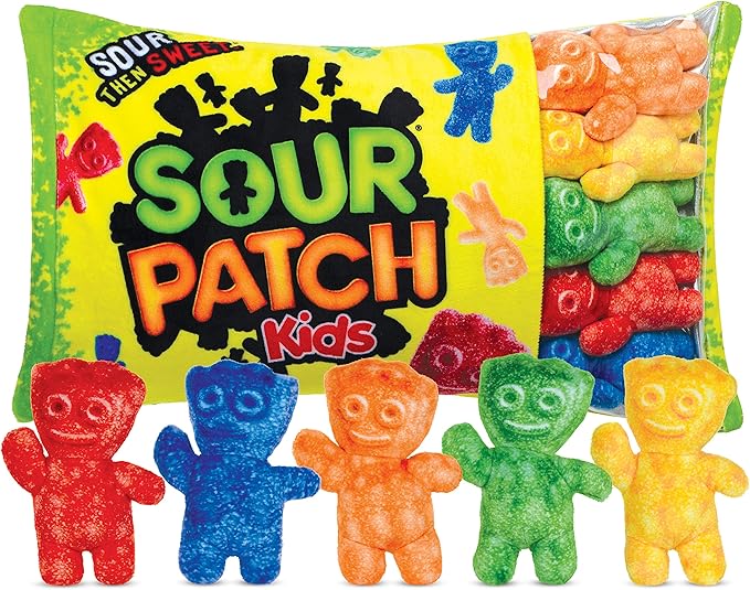 iscream Sour Patch Kids Package 18" x 12" Pillow Set with Mini SPK Candy Pillows