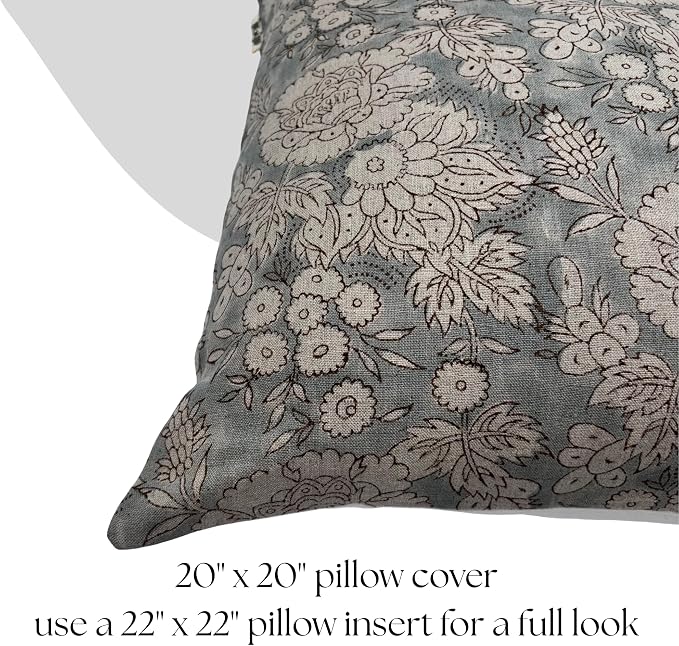 Linen Throw Pillow Covers 20x20 inch Gray Decorative Pillow Covers for Living Room, Bedroom