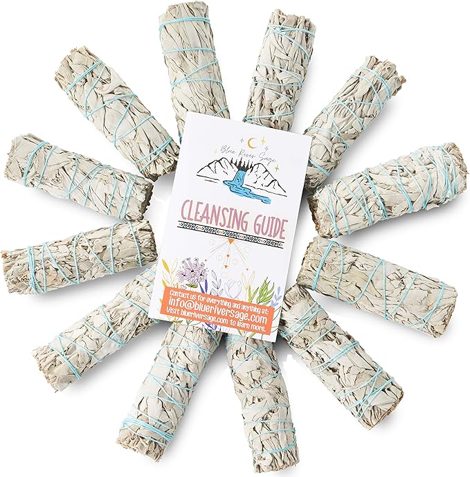 Blue River Sage 20 White Sage Smudge Sticks 4 Inch - Sustainably Grown Sage Bundles for Smudging, Cleansing Home Office, & Ceremony