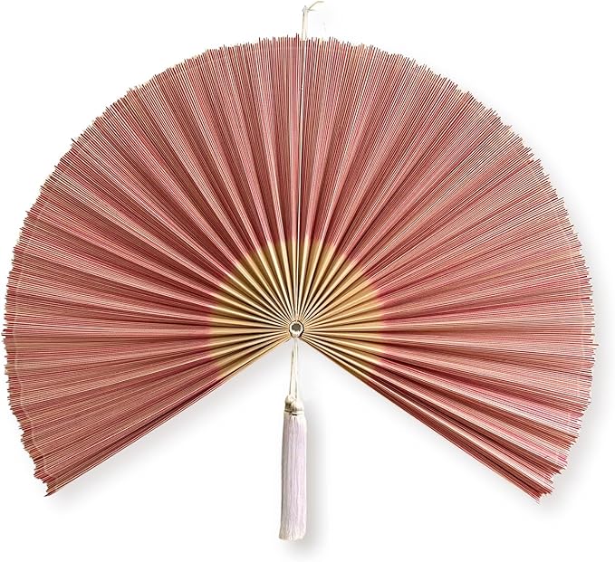 ChumDecor Fan Wall Decor,Japanese Chinese Wall Fans Decor, Boho Hanging Headboard,Decorative Folding Fan for Over Bed Decorations (Redpink, 40inch)