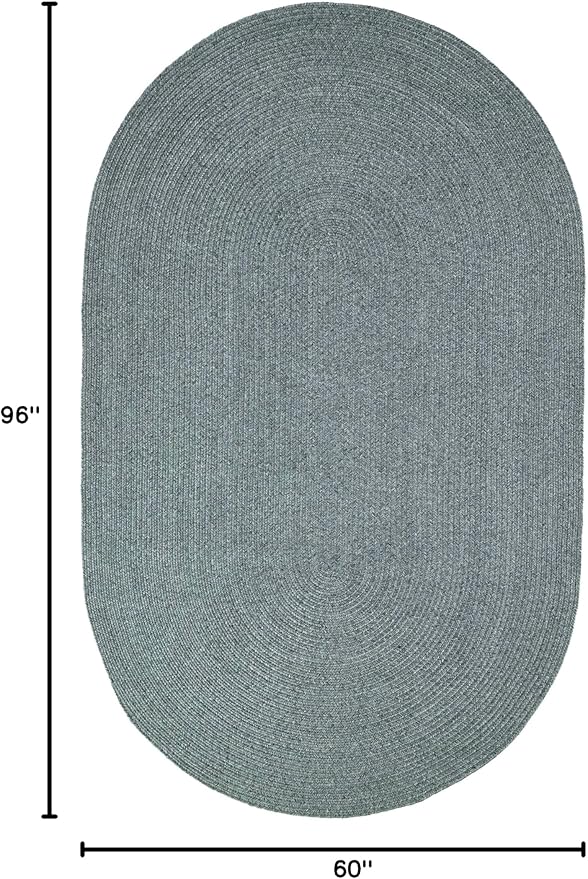Superior Indoor/Outdoor Area Rug, Reversible Braided Floor Decor for Living Room, Kitchen, Patio, Front Porch, Modern Boho Farmhouse Rugs, Hardwood, Bedroom Accessories, 5' x 8', Lagoon Breeze