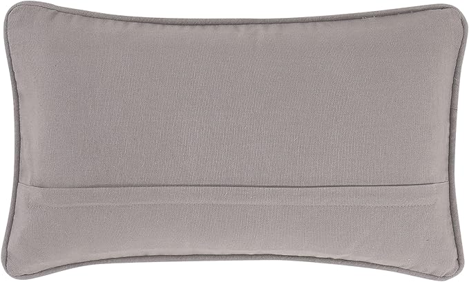 Boho Living Jada Premium Woven Design, Decorative Throw, Living Room Décor, (1) 12" x 20" Pillow Cover, Grey