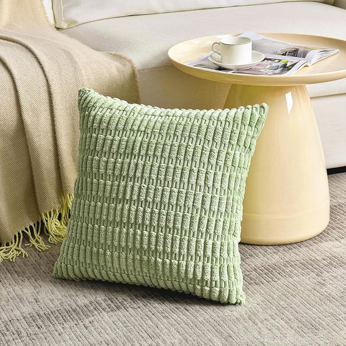 Fancy Homi 4 Packs Decorative Throw Pillow Covers for Living Room Couch Bed, Modern Farmhouse Boho Home Décor Accent Cushion Case, 16" x 16" (Pack of 4), Yellow Green Series
