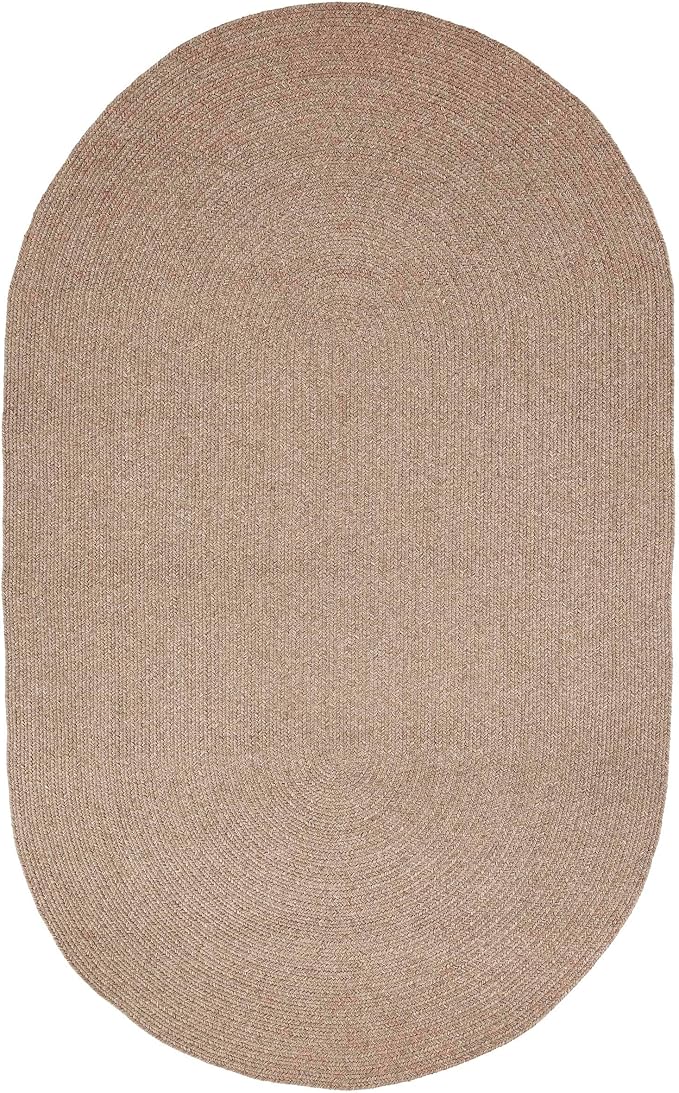 Superior Indoor/Outdoor Area Rug, Reversible Braided Floor Decor for Living Room, Kitchen, Patio, Front Porch, Modern Boho Farmhouse Rugs, Hardwood, Bedroom Accessories, 5' x 8', Latte