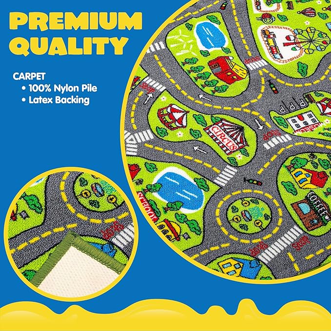 JOYIN Kids Play Rugs, Playmat City Life Carpet, Durable Carpet Playmat Rug, City Pretending Play, Toddler Rug