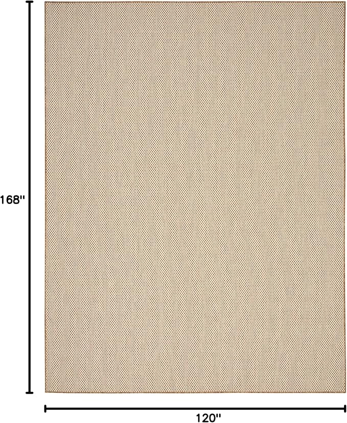 Nourison Home Courtyard Jute Ivory 10' x 14' Area Rug - Easy Clean, Non Shedding, Bed Room, Living Room, Dining Room, Kitchen (10' x14')