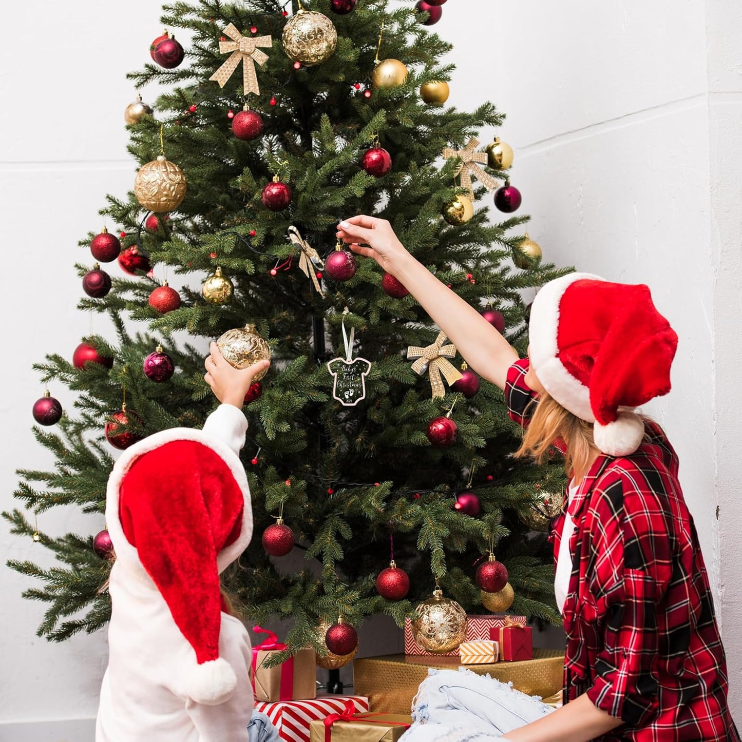 Baby Girl First Christmas Ornament - Baby Girl First Christmas Ornaments - 2 Layer Acrylic Ornament