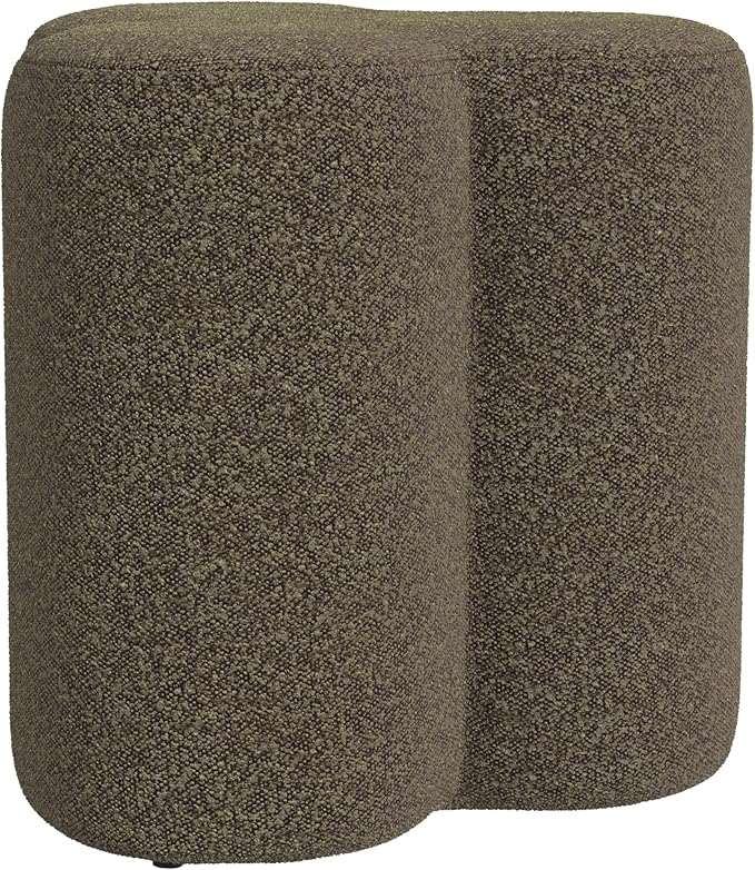 HomePop Upholstered Clover Shaped Ottoman|HomePop Home Décor|Foot Rest Ottoman - Dark Brown Boucle