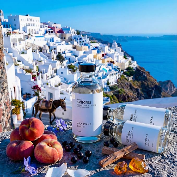 Hotel Diffuser Oil Inspired by Santorini Scent - Premium Fragrance Oil for Ultrasonic and Waterless Diffuser - 120 mL, 4 fl oz