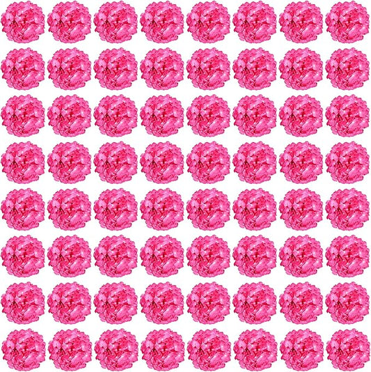 Auihiay 64pcs Hydrangea Artificial Flowers, Rose Red Artificial Hydrangea Flowers, Silk Hydrangea Heads with Stems for Garden, Home Party Baby Shower DIY Wedding Centerpiece (Rose Red)
