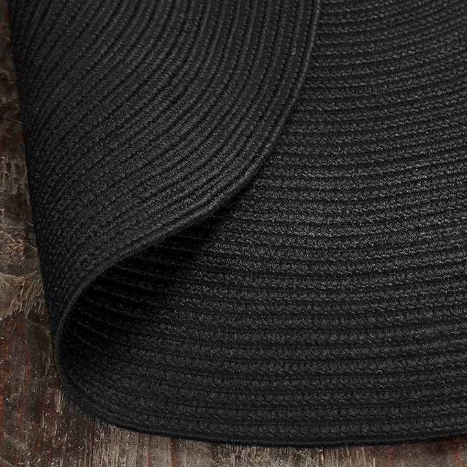 Superior Jute Oval Indoor Area Rug, Black