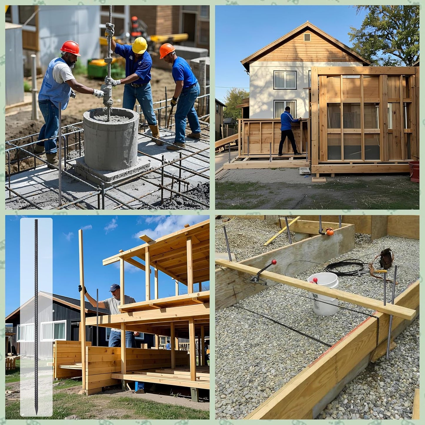 VVOKGO RebarStakes 36 Inch Ground Rebar Stakes (8 pcs), Heavy Duty Hook Ground Anchors, Steel Plant Support Garden Stake with Chisel Point end Black Plastic Spraying for Anti-Rust