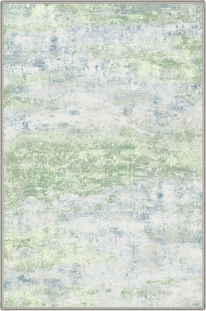 BEIMO 2X3 Rugs for Entryway Entrance Kitchen Bathroom, Machine Washable Modern Abstract Soft Area Rug Door Mat, Indoor Floor Carpet with Non Slip Rubber Backing, Light Blue Green