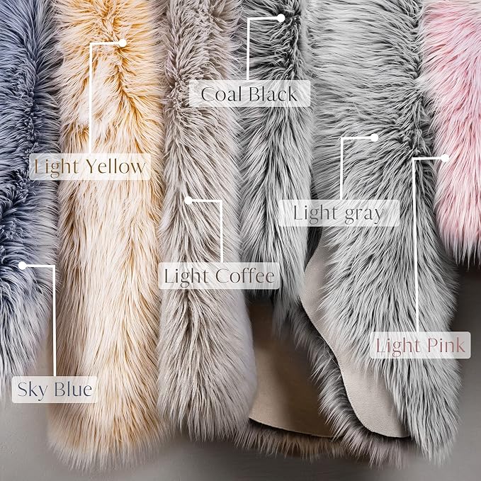 Ashler Faux Fur Rug, Fluffy Shaggy Ultra Soft 2 x 3 Feet Sheepskin Fur Rug, Frosted Bottom Gray Fuzzy Machine Washable Shag, Nursery Decor Throw Rugs for Bedroom, Living Room