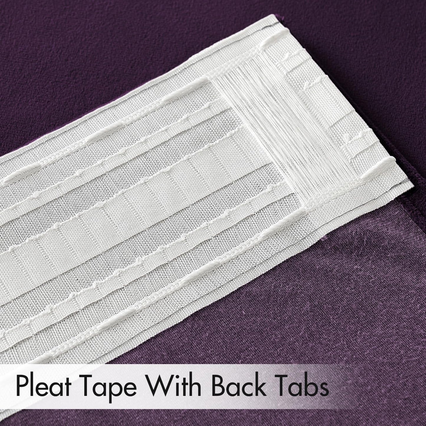 MIULEE Purple Velvet Curtains 96 inches 2 Panels - Luxury Room Darkening Window Drapes for Bedroom Living Room Thermal Insulated Super Soft Blackout, Back Tab Rod Pocket Pinch Pleated, W52 x L96