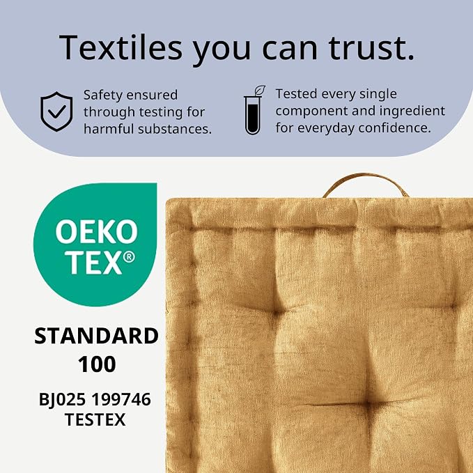 Intelligent Design Azza Floor Pillow, Large Cushions Sitting for Adults, Floor Pillow for Meditation or Yoga, Lustrous Chenille Tufted with Scalloped Edges for Bench/Chair Cushion, 24"x24"x5" Yellow