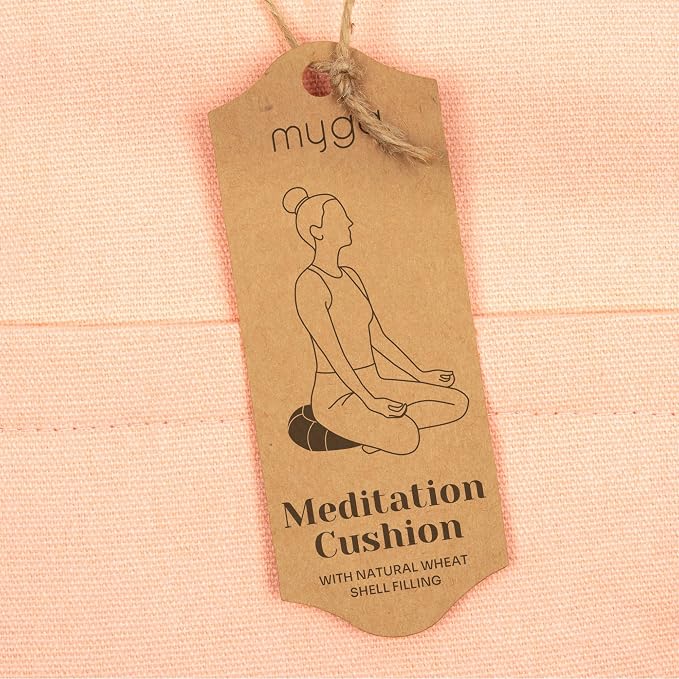 Myga Zafu Yoga Meditation Cushion with Washable Cover - Floor Cushion Pillow with Natural Buckwheat Filling - Soft Round Cotton Design for Meditating or Pranayama Exercises
