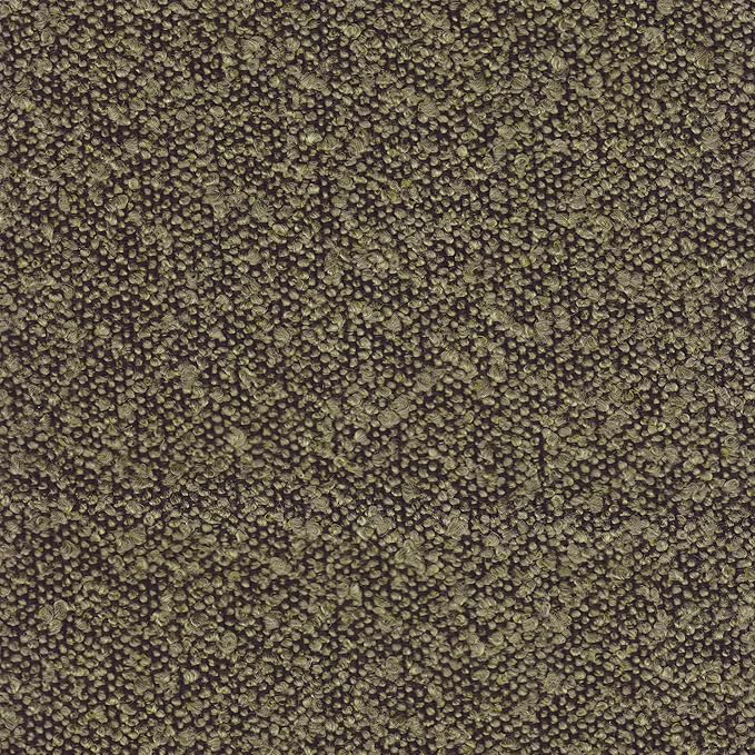 HomePop Upholstered Round Ottoman (No Lid, Seat Only) | HomePop Home Décor | Round Pouf Foot Rest – Dark Brown Boucle