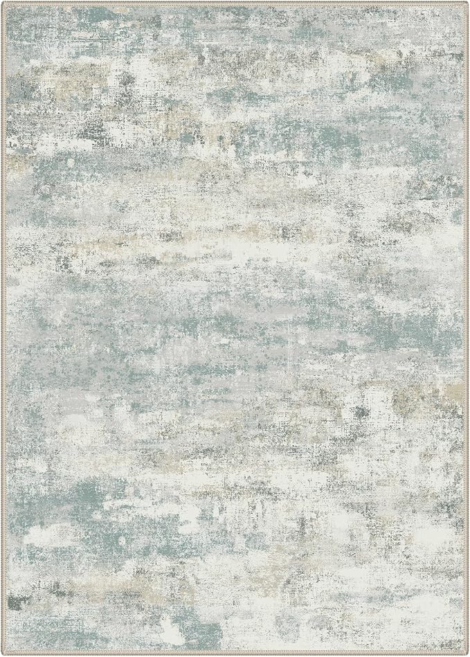 BEIMO Area Rugs 6x9 for Living Room Bedroom, Modern Abstract Machine Washable Rug, Large Soft Low Pile Floor Carpet with Non Slip Backing for Dining Room, Light Blue