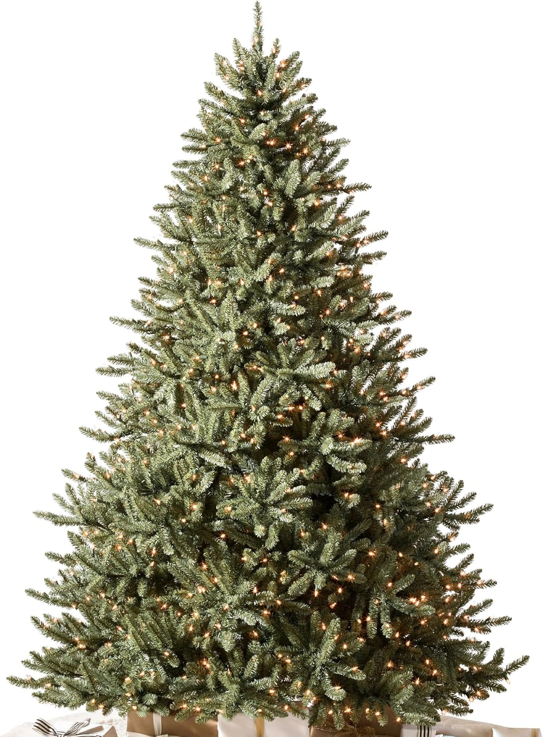 Balsam Hill 5.5 ft Pre-Lit Classic Blue Spruce - Artificial Christmas Tree with 400 LED Clear Lights, Easy Plug Technology, Premium Stand & Storage Bag for Indoor Holiday Decorating